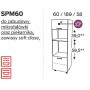 Kam Mono P4 SPM60 Słupek do zabudowy piekarnika i mikrofali 60cm