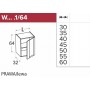Olivia Soft W 40.1/64 Szafka wisząca jedno drzwiowa 40 cm
