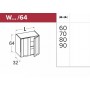 Olivia Soft W 70/64 Szafka wisząca dwudrzwiowa 70 cm