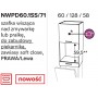 Kam Mono K2 NWPD60.1SS/71 Szafka nad zmywarkę do zabudowy piekarnika 60cm