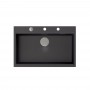 MARC 110 CZARNY Zlewozmywak 1-komorowy granitowy + akcesoria - 76cm x 50cm