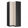 SN2 100/2357 Szafa narożna - Korpus: Czarny / Front: Wanilia Mat