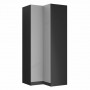 SN2 100/2357 Szafa narożna - Korpus: Czarny / Front: Szary Mat