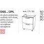 Kam Mono P2 DSS 60/2PŁ Szafka z szufladami do zabudowy płyty grzewczej 60cm