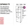 Kam Mono P2 SPM60/71 Słupek do zabudowy piekarnika i mikrofali 60cm