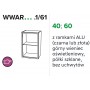 Kam Mono WWAR40.1/61 Szafka wisząca z aluminiową witryną Czarną lub Złotą  40cm