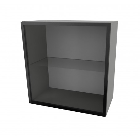 Kam Mono P2 WWAR60.1/61 Szafka wisząca z witryną aluminiową jednodrzwiowa 60cm Czarna Ramka Alu