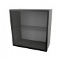 Kam Mono P2 WWAR60.1/61 Szafka wisząca z witryną aluminiową jednodrzwiowa 60cm Czarna Ramka Alu