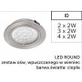 LED ROUND 2x2W Oświetlenie kuchenne wpuszczane w wieniec - Barwa światła: Ciepła