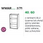 Kam Mono WWAR60.1/71 Szafka wisząca z aluminiową witryną Czarną lub Złotą 60cm