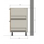 Kam Mono K2 DSS90/2PŁ Szafka z szufladami do zabudowy płyty grzewczej 90cm