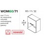 Kam Mono K2 WOM60/71 Szafka wisząca z półką pod mikrofalę 60cm