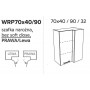 Kam Mono K2 WRP70x40/90 Szafka wisząca narożna 70cm x 40cm