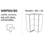 Kam Mono K2 WRP60/90 Szafka wisząca narożna 60cm x 60cm