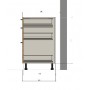 Kam Mono P4 DSS80/3 Szafka z trzema szufladami 80cm