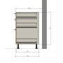 Kam Mono P4 DSS55/3 Szafka z trzema szufladami 55cm