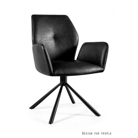 Fotel ALICE Czarna Eco Skóra