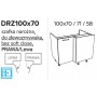 Kam Mono P4 DRZ100 x 70 LEWA Szafka narożna zlewowa 100cm x 70cm