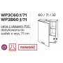 Kam Mono P4 WP3B60.1/71 Szafka z okapem podszafkowym 60cm