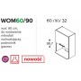 Kam Mono P4 WOM 60/90 Szafka wisząca z półką pod mikrofalę 60cm