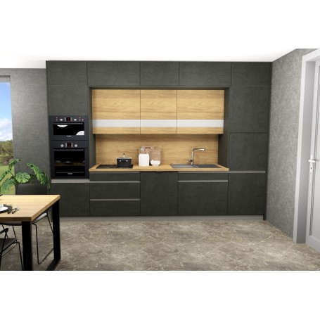 Kuchnia Campari Zestaw w kolorze Ciemne płutno / Hikora Naturalna