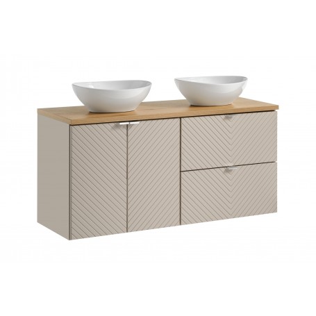 Viva Cashmere Zestaw Łazienkowy 120cm z blatem i 2 umywalkami nablatowymi Lola