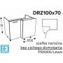 KamMono OS2 - DRZ100x70 Lewa - Szafka zlewowa narożna 100cm x 70cm