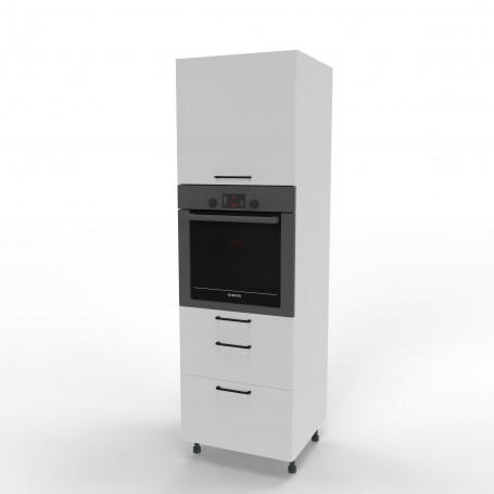 Kam Mono P4 SDP60SS3 Słupek z trzema szufladami do zabudowy piekarnika 60cm