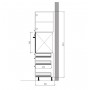 Kam Mono P4 SDP60SS3 Słupek z szufladami do zabudowy piekarnika 60cm