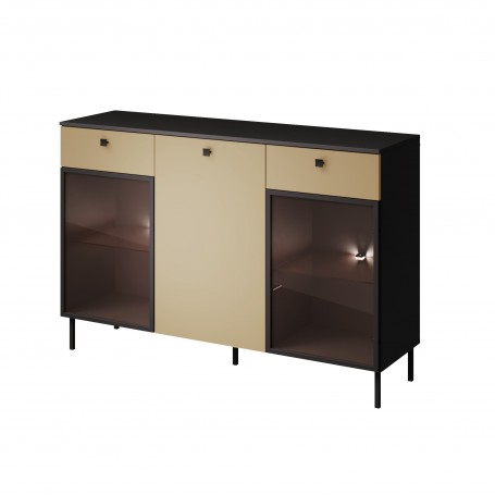 Kiss K-KOM 2 - Strukturalne złoto - Komoda z witrynami 150cm