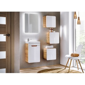 ARUBA WHITE SET 40 Zestaw mebli łazienkowych Biały połysk / Craft Złoty