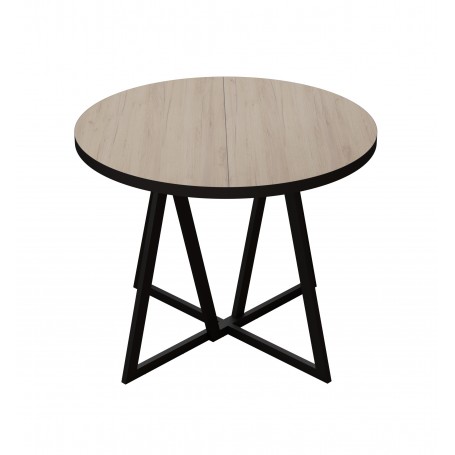 Stół Vikam VB 2 - Okrągły rozkładany - Blat z czarnym obrzeżem 95cm - 150cm