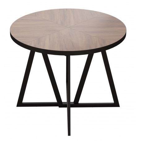 Stół Vikam VSB 2 - Okrągły rozkładany - Blat z czarnym obrzeżem 105cm - 160cm