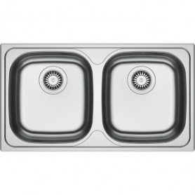 Zlewozmywak Z3 2-komorowy 780x435 Stal Szlachetna gładka z ociekaczem + syfon