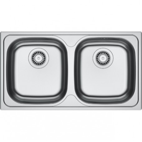 Zlewozmywak Z3 2-komorowy 780x435 Stal Szlachetna gładka z ociekaczem + syfon