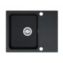 Zlewozmywak T1 Czarny Tectonite 1-komorowy 620x500 z ociekaczem + syfon | Franke
