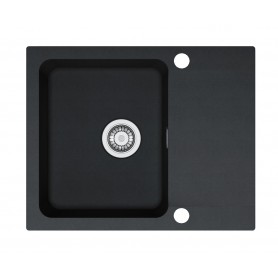Zlewozmywak T1 Czarny Tectonite 1-komorowy 620x500 z ociekaczem + syfon | Franke