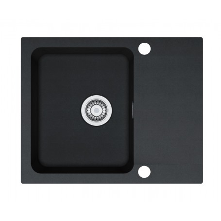 Zlewozmywak T1 Czarny Tectonite 1-komorowy 620x500 z ociekaczem + syfon | Franke