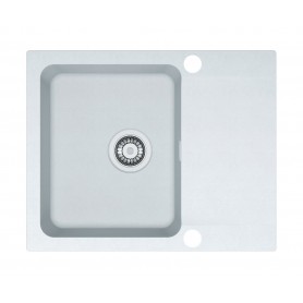 Zlewozmywak T1 Biały Tectonite 1-komorowy 620x500 z ociekaczem + syfon