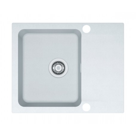 Zlewozmywak T1 Biały Tectonite 1-komorowy 620x500 z ociekaczem + syfon