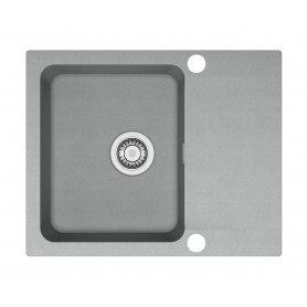 Zlewozmywak T1 Szary Tectonite 1-komorowy 620x500 z ociekaczem + syfon