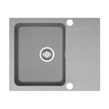 Zlewozmywak T1 Szary Tectonite 1-komorowy 620x500 z ociekaczem + syfon