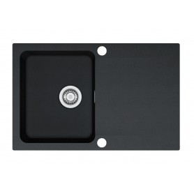 Zlewozmywak T2 Czarny Tectonite 1-komorowy 780x500 z ociekaczem + syfon