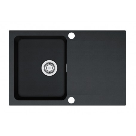 Zlewozmywak T2 Czarny Tectonite 1-komorowy 780x500 z ociekaczem + syfon