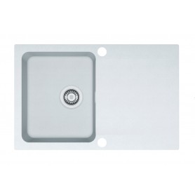 Zlewozmywak T2 Biały Tectonite 1-komorowy 780x500 z ociekaczem + syfon