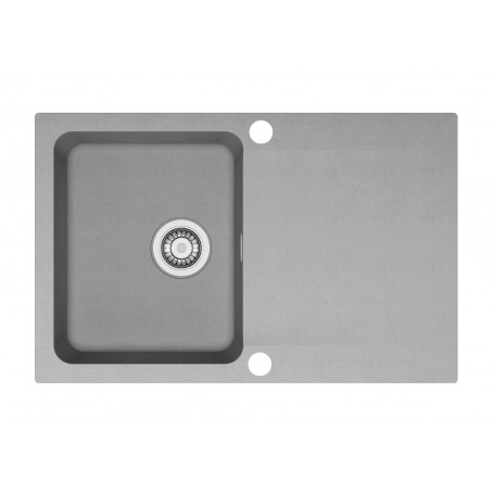 Zlewozmywak T2 Szary Tectonite 1-komorowy 780x500 z ociekaczem + syfon