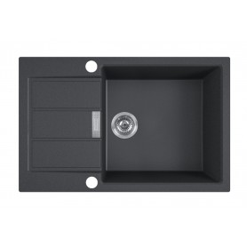 Zlewozmywak T4 Czarny Tectonite 1-komorowy 780x500 z ociekaczem + syfon