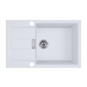 Zlewozmywak T4 Biały Tectonite 1-komorowy 780x500 z ociekaczem + syfon