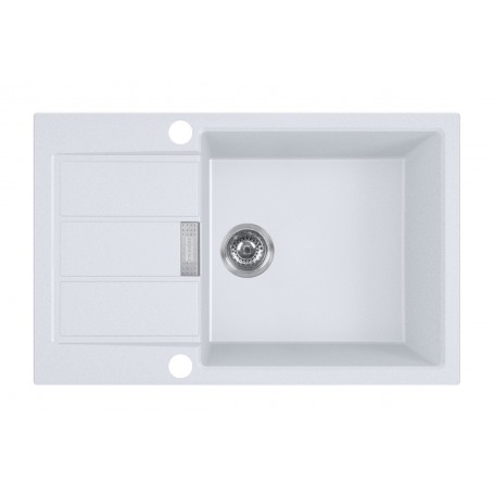 Zlewozmywak T4 Biały Tectonite 1-komorowy 780x500 z ociekaczem + syfon