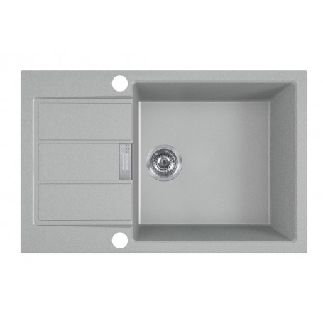 Zlewozmywak T4 Szary Tectonite 1-komorowy 780x500 z ociekaczem + syfon